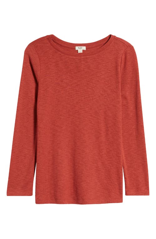 Shop Nzt By Nic+zoe Boat Neck Bracelet Sleeve Top In Tandoori Heather