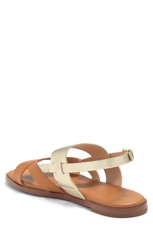 Cole Haan Fawn Sandal In Pecan/soft Gold Ltr