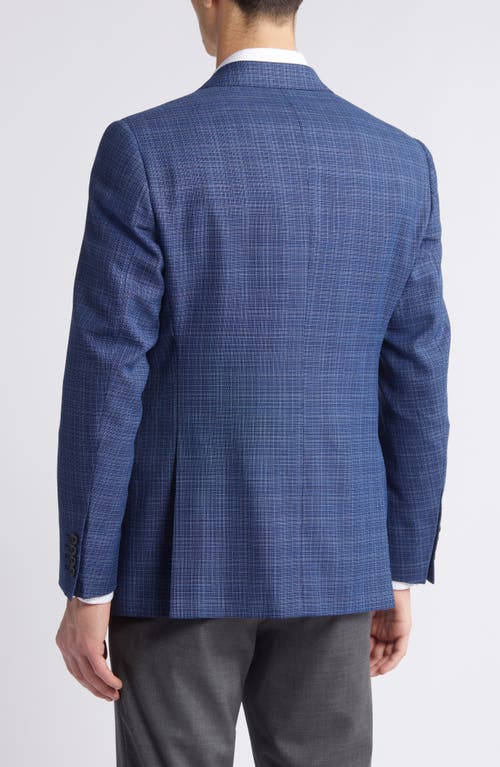 Shop Emporio Armani Textured Basket Weave Wool Sport Coat In Blue