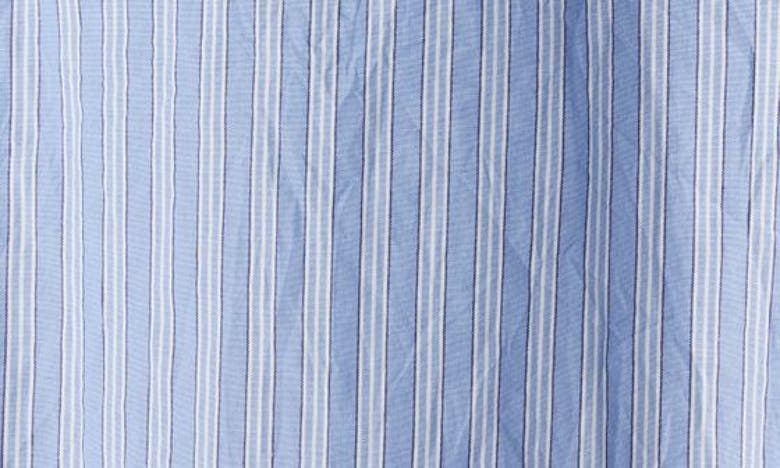 Shop Balenciaga Cut Up Stripe Asymmetric Oversize Cotton Button-up Shirt In Sky Blue/ White