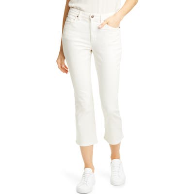 Eileen Fisher Stretch Organic Cotton Crop Flare Jeans, White