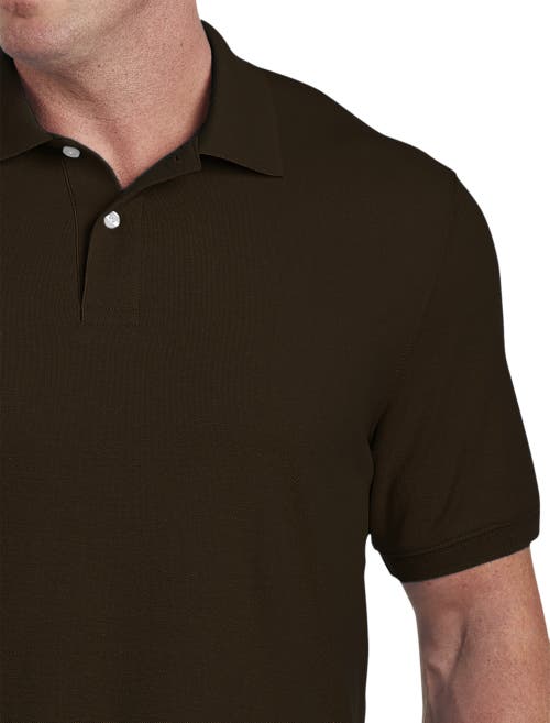 Shop Harbor Bay By Dxl Piqué Polo Shirt In Dark Brown