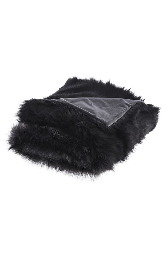 Shop Inspired Home Faux Fur Throw Blanket In Grey Wolf