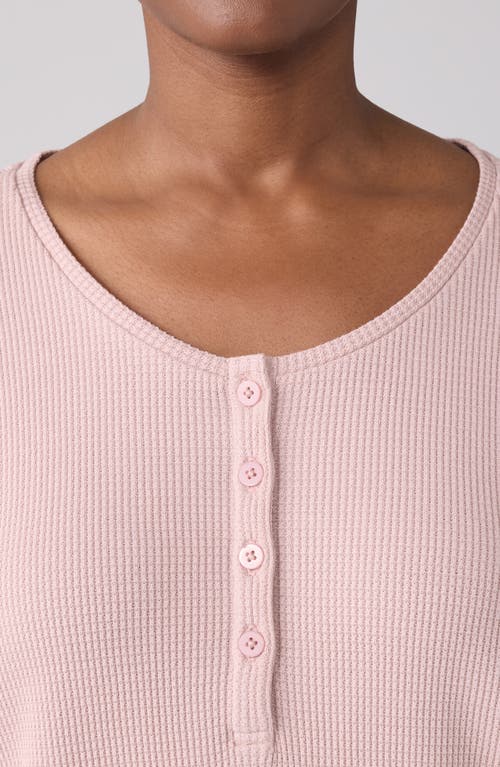 Shop Eileen Fisher Sleep Organic Cotton Henley Sleep Top In Opal