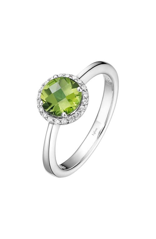 Lafonn Birthstone Halo Ring in August Peridot /Silver at Nordstrom