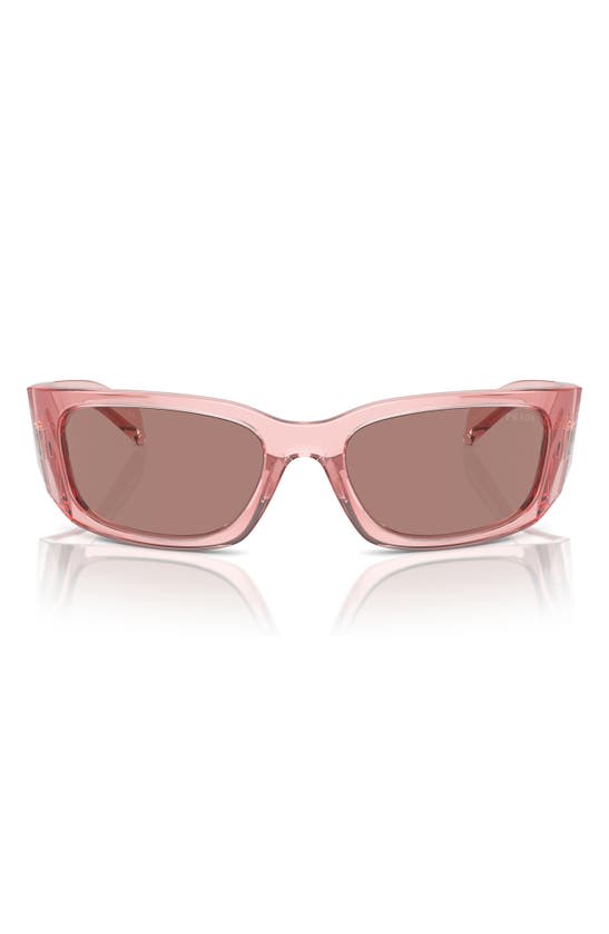 Prada 60mm Symbole Butterfly Sunglasses In Pink/ Lite Brown