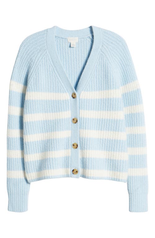 Shop Caslonr Caslon(r) Weekend Chenille Cardigan In Blue- Ivory Cloud Cleo Stripe