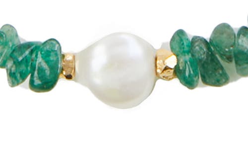 Shop Argento Vivo Sterling Silver Beaded Green Onyx Necklace In Gold