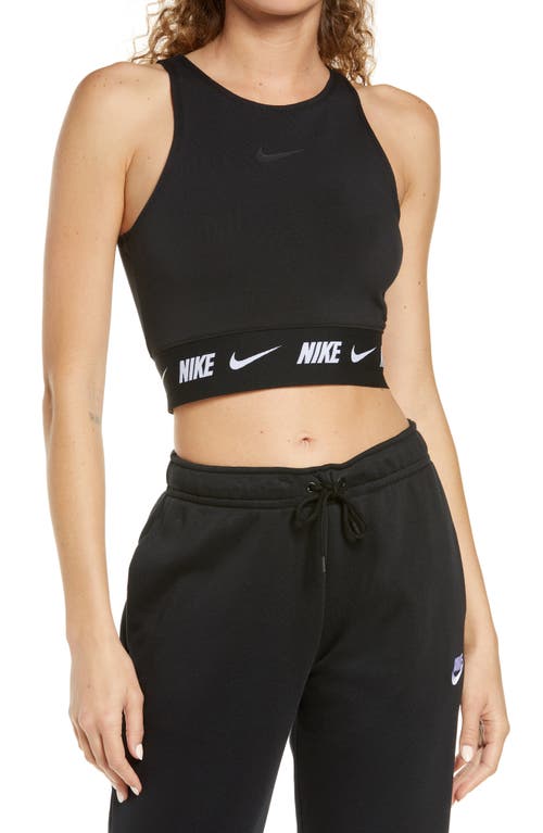 Nike Sportswear Tape Crop Top in Black