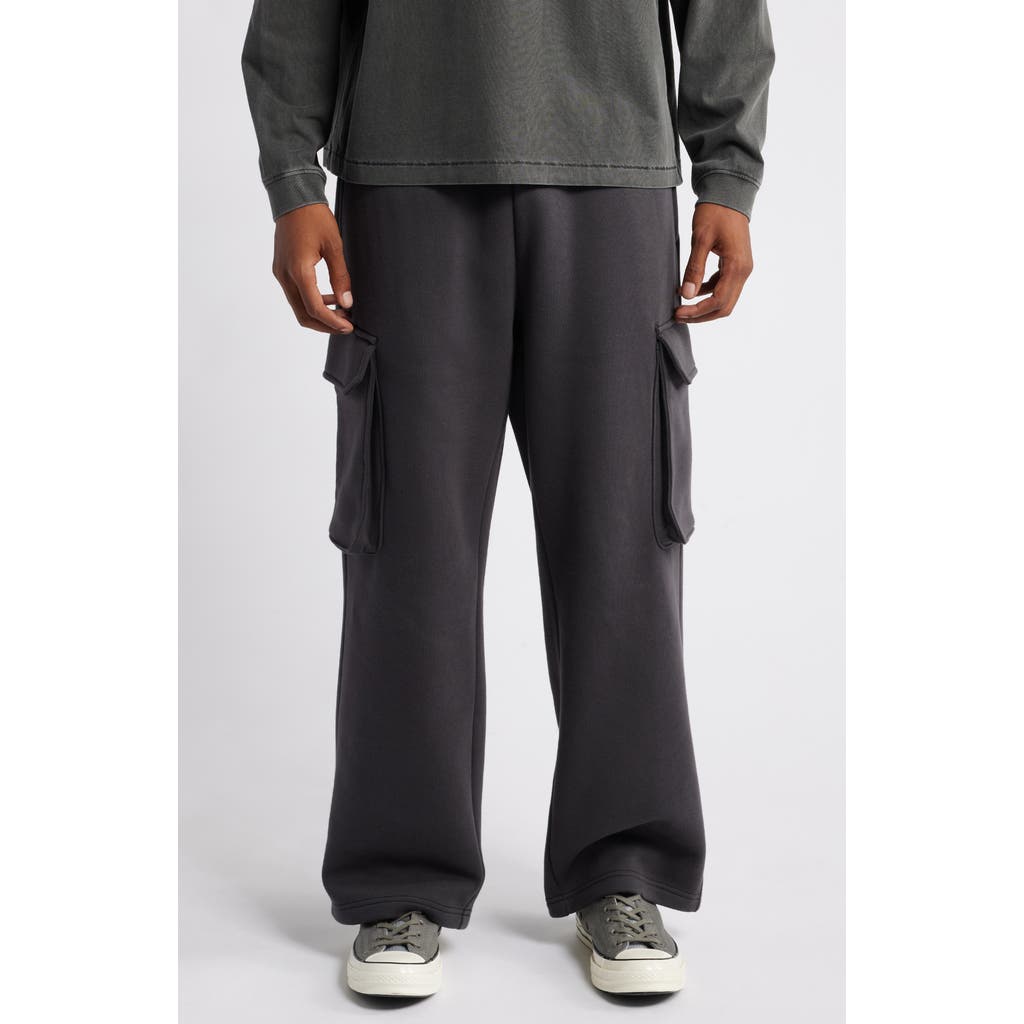 Bp. Fleece Cargo Pants In Black Faded