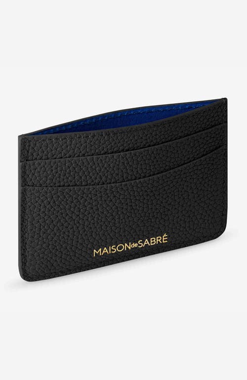 Shop Maison De Sabre Maison De Sabré Leather Card Holder In Black Caviar