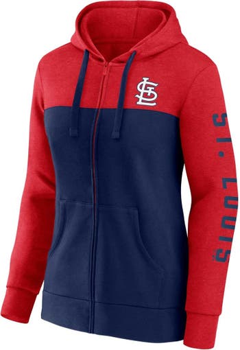 Women's Fanatics Branded Heathered Charcoal St. Louis Cardinals Primary Logo Fleece Full-Zip Jacket