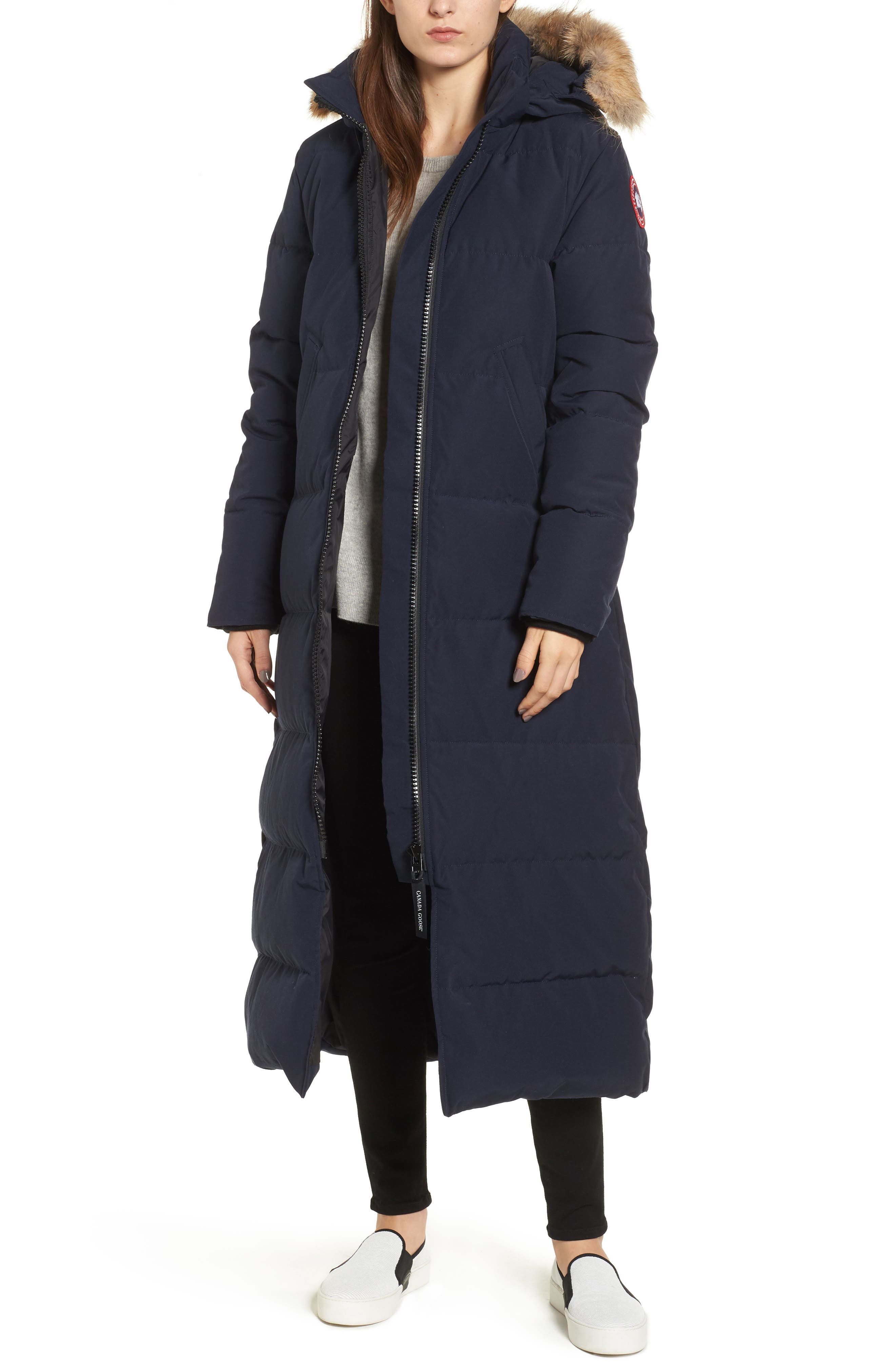 Canada Goose Mystique Regular Fit Down Parka With Genuine Coyote Fur Trim, (2-4) - Blue