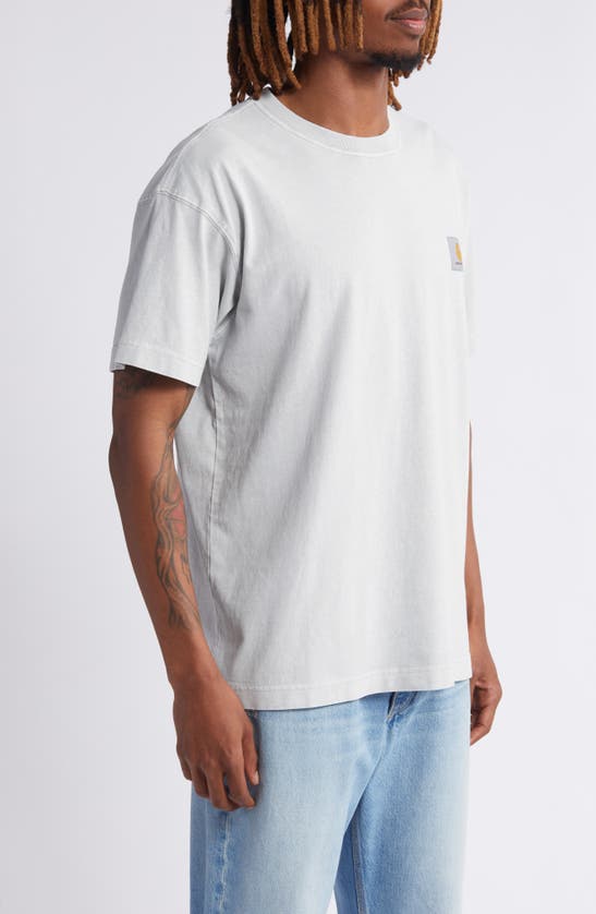 Shop Carhartt Nelson Oversize Logo Patch T-shirt In Sonic Silver Garmen