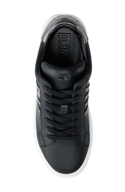Dkny Women's Abeni Lace Up Low Top Sneakers In Black/dk Gunmetal