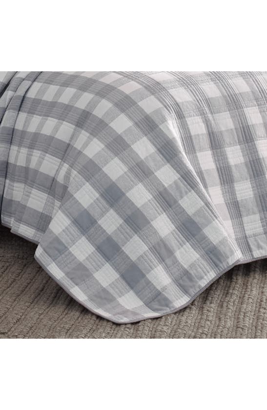 Eddie Bauer Lakehouse Plaid Cotton Quilt 3-piece Set In Grey