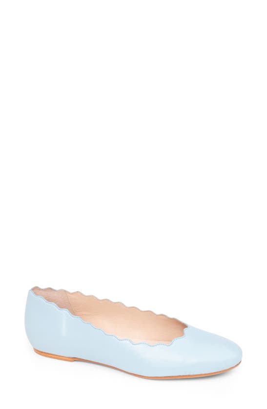 Shop Patricia Green Palm Beach Scalloped Ballet Flat In Sky Blue