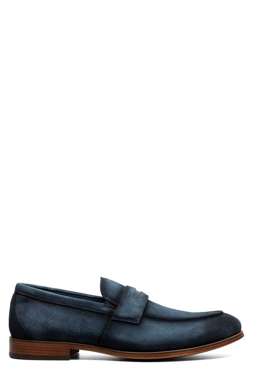 Stacy Adams Burke Penny Loafer In Navy Suede