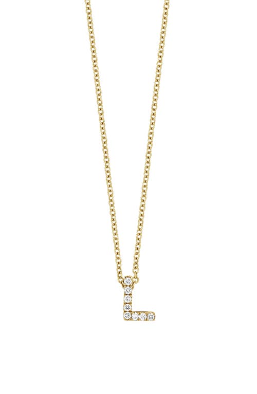 Bony Levy 18k Gold Pavé Diamond Initial Pendant Necklace in Yellow Gold - L