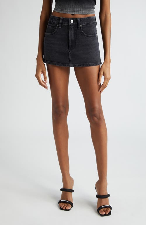 Alexander Wang Stretch Denim Skort Grey Aged at Nordstrom,