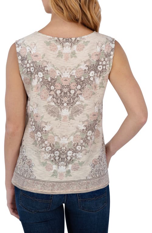 LUCKY BRAND LUCKY BRAND FLORAL SCOOP NECK TANK 