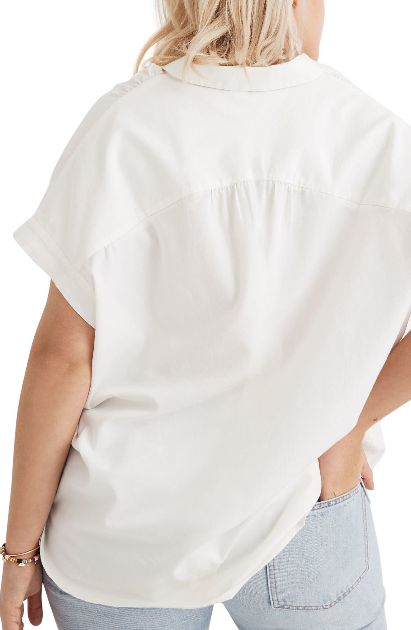 madewell central shirt in pure white