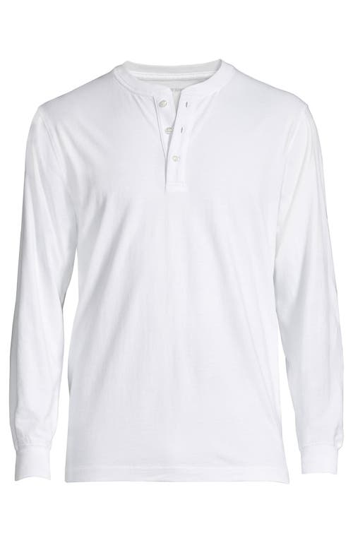 Shop Lands' End Super-t Long Sleeve Henley Shirt In White