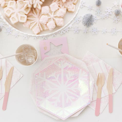 Shop Daydream Society Christmas Themed Party Packages In Frosted Iridescent Snowflakes