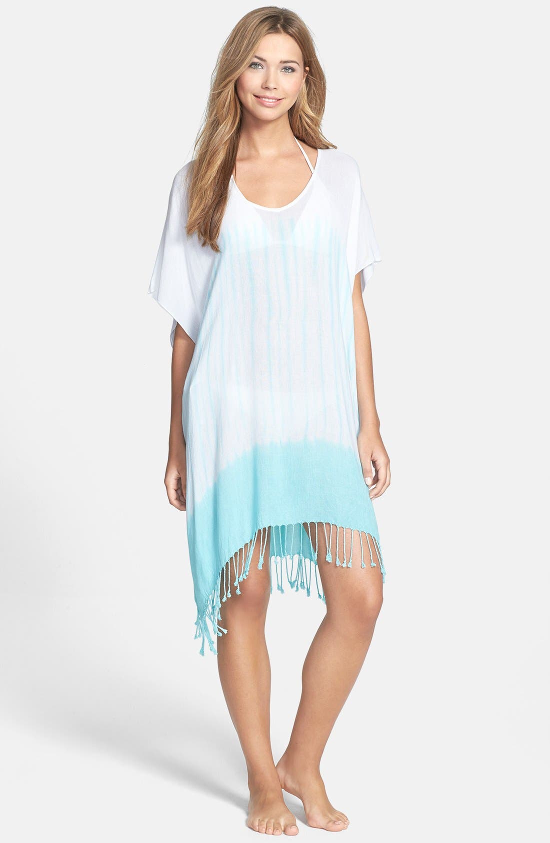 Seafolly 'Typhoon' TieDye Fringe CoverUp Caftan Nordstrom