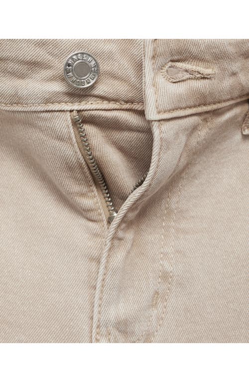 Shop Mango Sienna Raw Hem Crop Flare Jeans In Sand