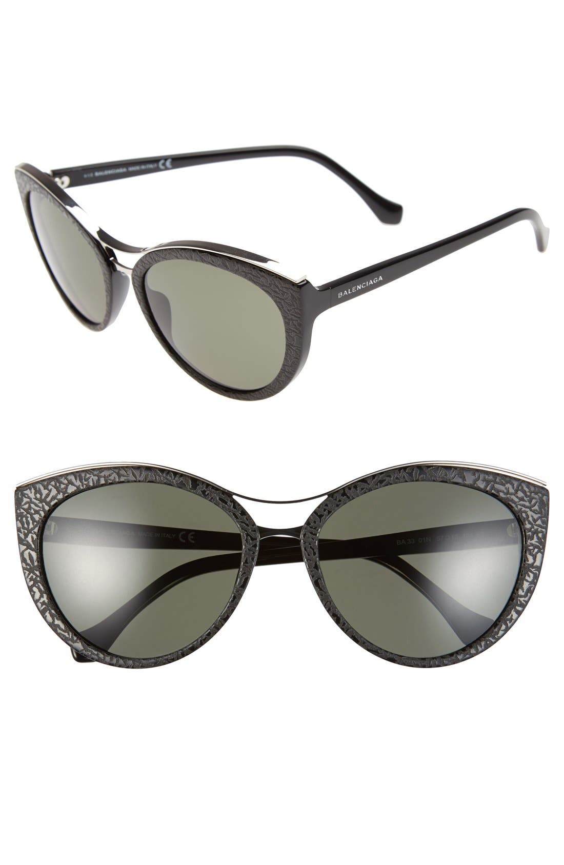Balenciaga Paris 'BA0033' 57mm Cat Eye Sunglasses Nordstrom