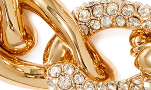 Tory Burch Wishbone Pavé Link Bracelet In Tory Gold/crystal