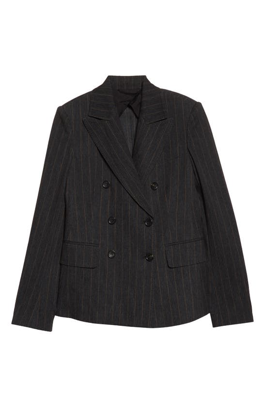 Max Mara Ofride Pinstripe Double-breasted Blazer In Dark Grey | ModeSens