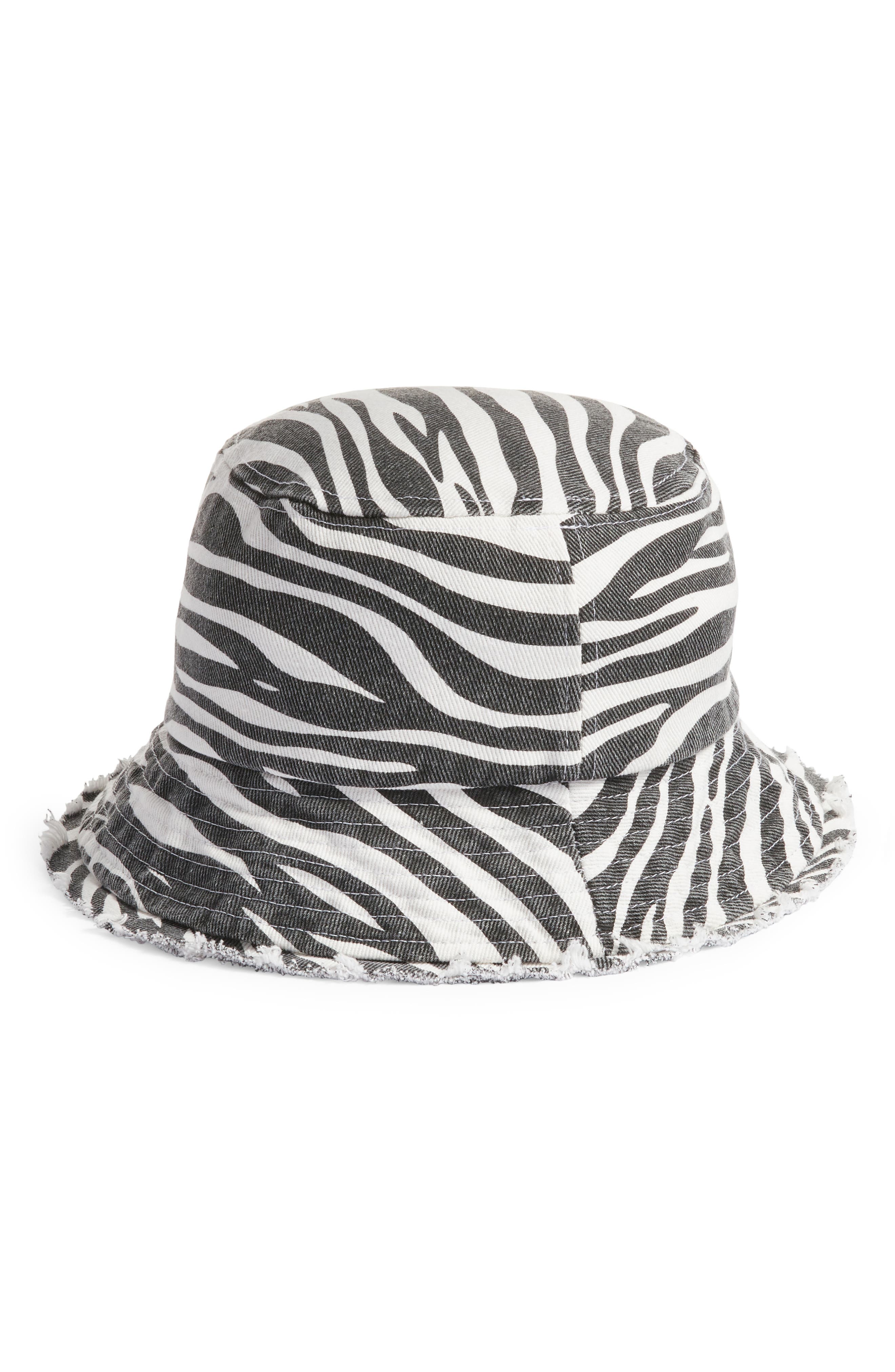 zebra print bucket hat