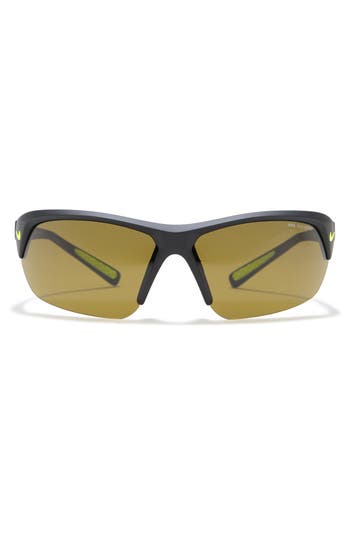 Nike Skylon Ace 69mm Wrap Sunglasses In Yellow