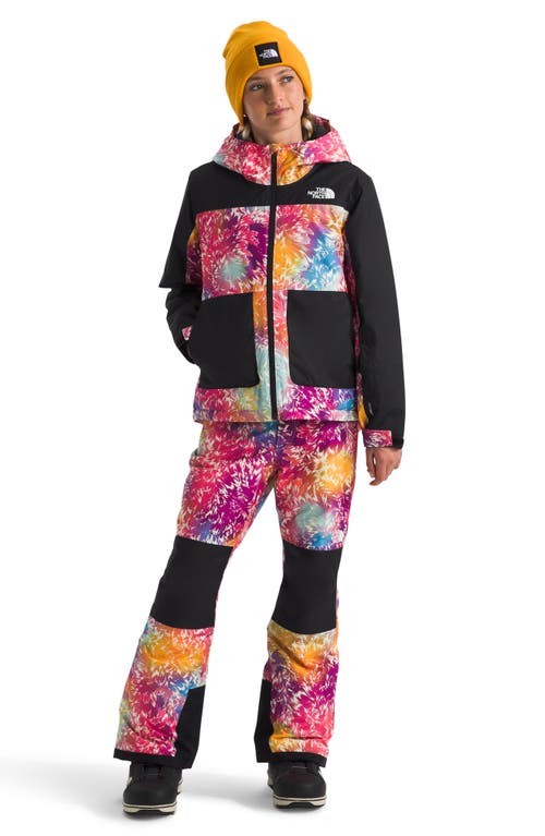 Shop The North Face Kids' Freedom Waterproof Insulated Pants In Radiant Poppy Blowing Wind