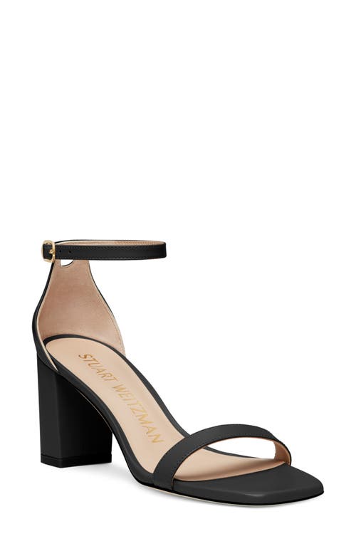 Stuart Weitzman Nudistcurve 75 Block Heel Sandal Black at