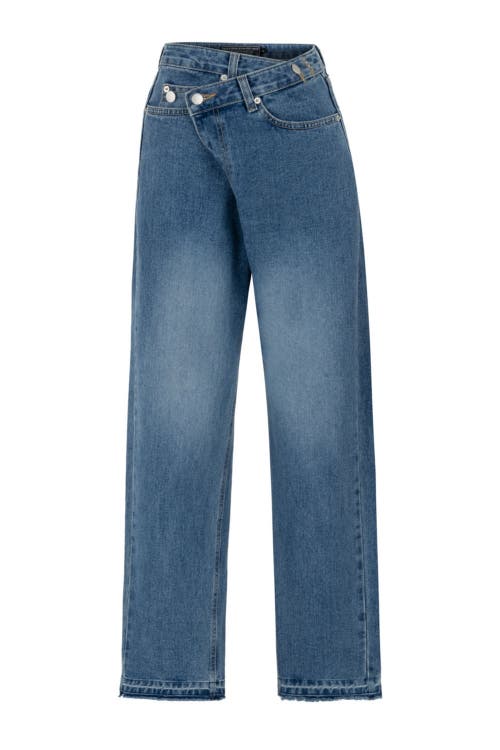 Shop Nocturne Jeans With Asymmetric Closure In Blue