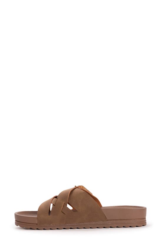 Muk Luks Grand Shayna Slide Sandal In Chocolate