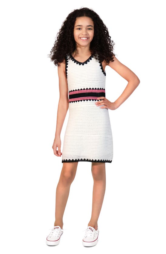 Shop Truce Kids' Colorblock Crochet Dress In White