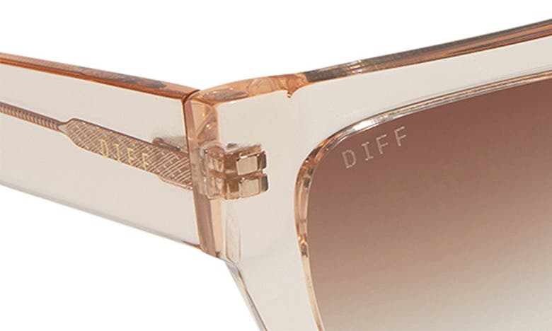 Shop Diff Remi Ii 53mm Polarized Square Sunglasses In Vintage Rose Crystal/ Brn Grad