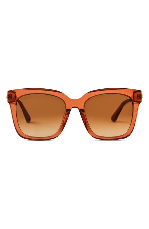 DIFF Bella 54mm Gradient Polarized Square Sunglasses in Brown Sugar /Bronze