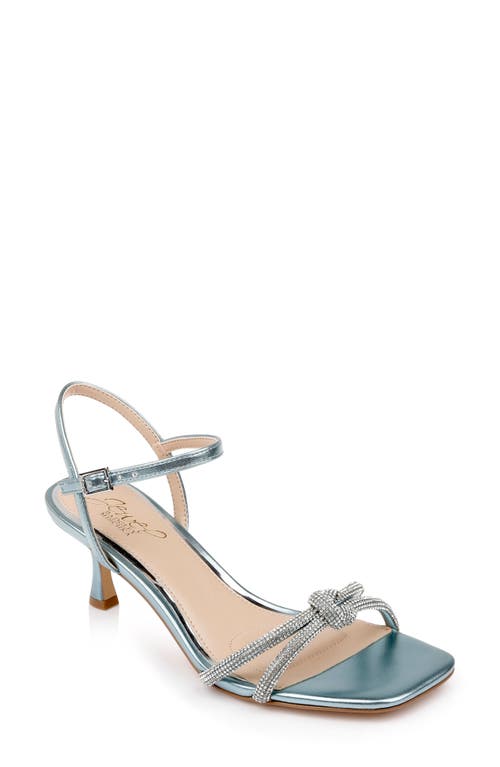 Jewel Badgley Mischka Maci Kitten Heel Ankle Strap Sandal in Blue 