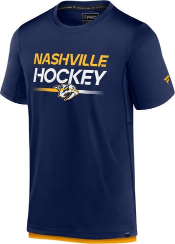 Men's Fanatics Branded Gold Nashville Predators Authentic Pro Long Sleeve T-Shirt