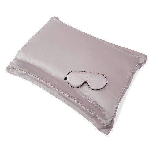 White Lotus Beauty Luxurious 100% Mulberry Silk Pillowcase And Eye Mask Set In White