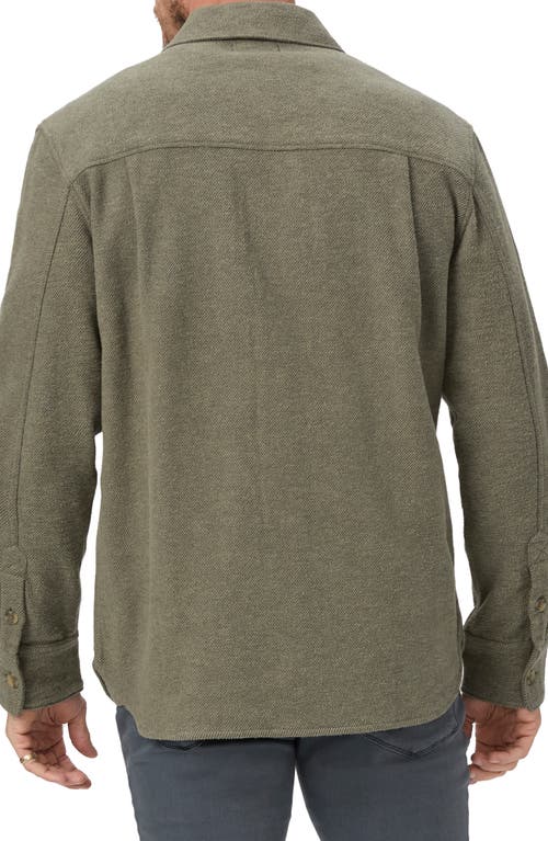 Paige Wilbur Cotton Twill Overshirt In Shaded Olive