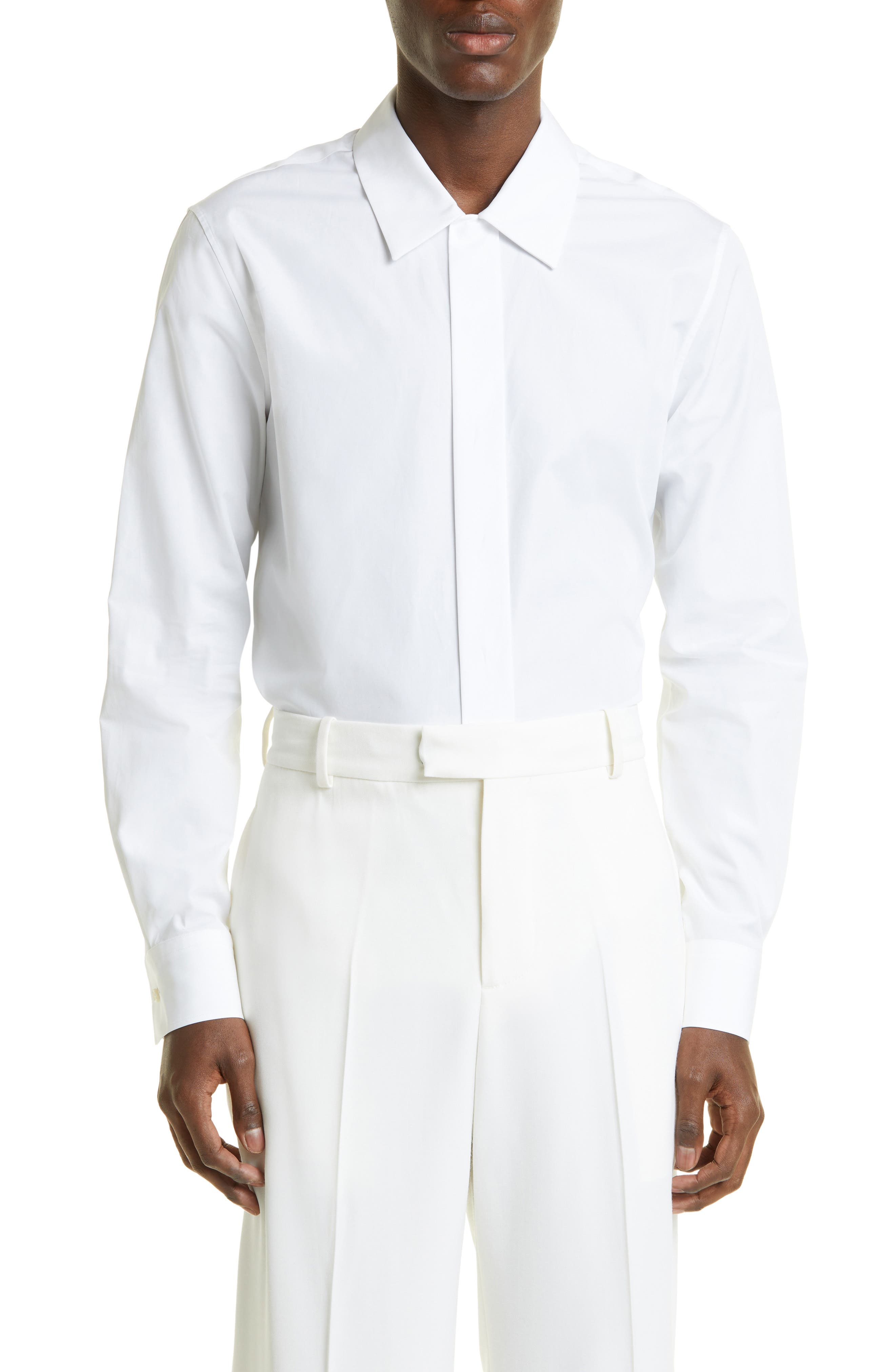 Alexander McQueen Organic Cotton Poplin Button-Up Shirt in White | Smart  Closet