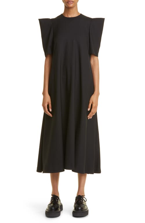 Noir Kei Ninomiya Wool Oxford Midi Dress in Black