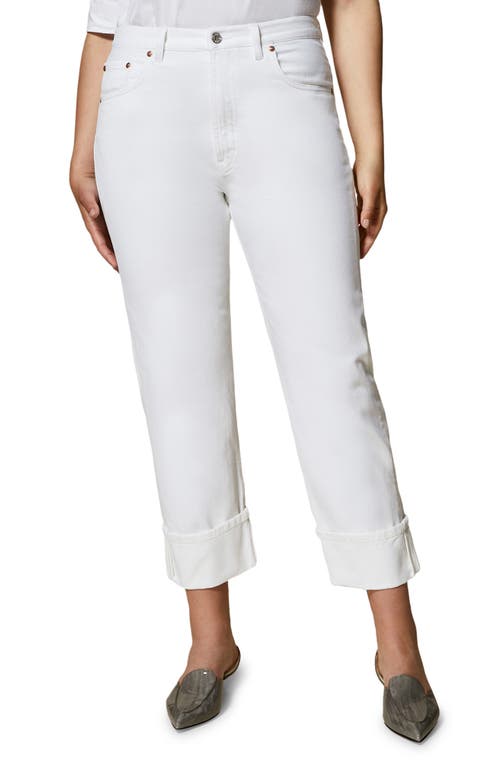 Marina Rinaldi Istinto Cuff Straight Leg Jeans in White