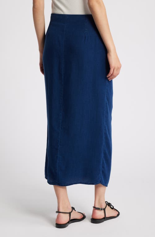 Shop Mango Milos Denim Sarong Skirt In Open Blue